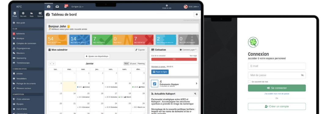 Logiciel intranet et espace membre pour club de sport et associations sportives en ligne