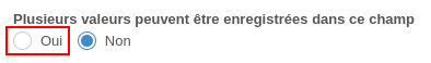 Adhérents - Le champ peut enregistrer plusieurs valeurs