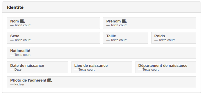 Modification de l'ordre des champs - formulaire adhérent
