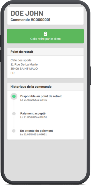 Boutique - relais club scan retrait client
