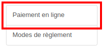 Comptabilité - Accès paiement en ligne