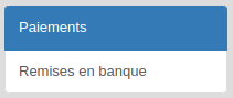 Menu comptabilité - Paiements - Kalisport