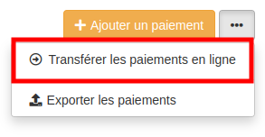 Transférer les paiements en ligne - Kalisport