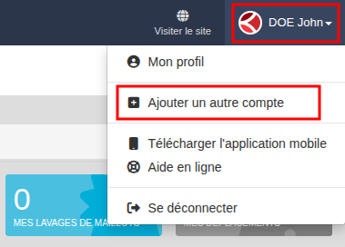 Dropdown - Ajouter un autre compte