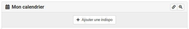 Tableau de bord - Ajouter une indispo