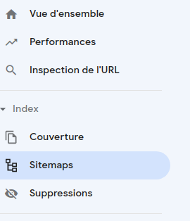 Google Search Console - Accéder sitemap