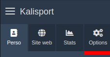 Intranet Kalisport - Onglet Options