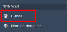 Onglet Options - accès section e-mail