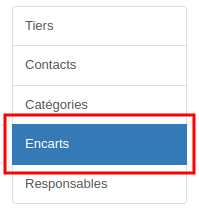 Intranet - Module sponsoring - Menu encarts