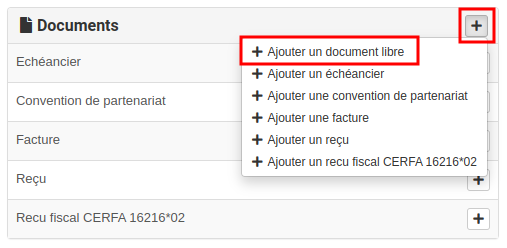 Gestion des sponsors Kalisport - Ajouter un document sur un partenariat