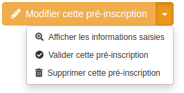 Bouton supprimer pré-inscription Adhérent - gestion en ligne des inscriptions et adhésions