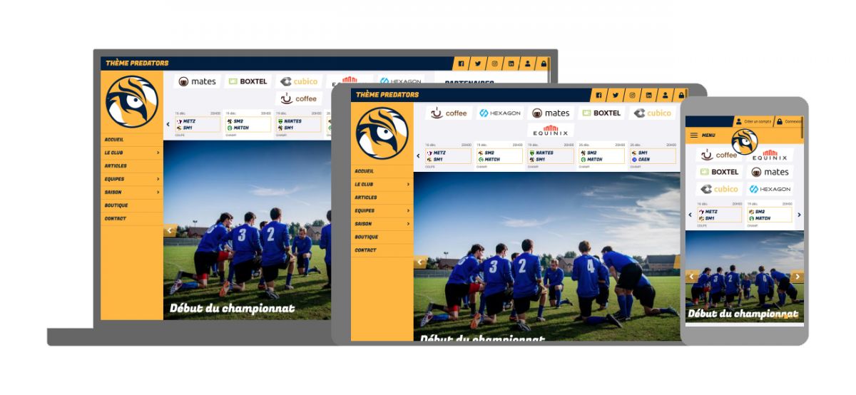 Thème Predators - responsive design - compatible mobile/tablette