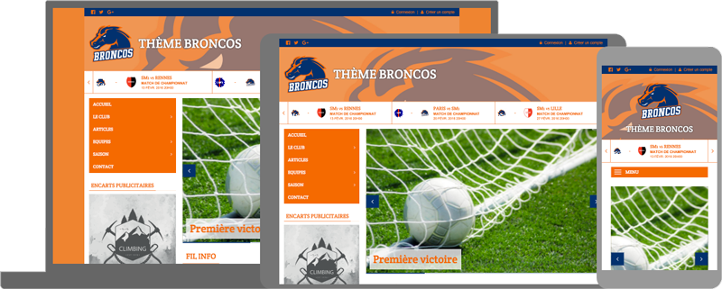 Thème Broncos - responsive design - compatible mobile/tablette