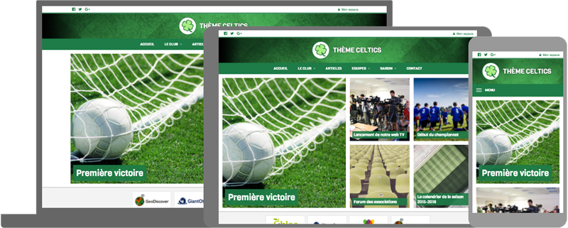 Thème Celtics - responsive design - compatible mobile/tablette