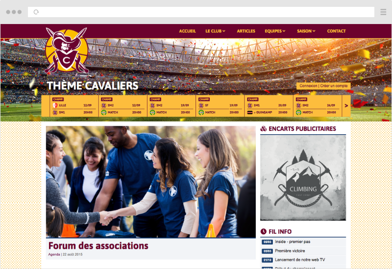 Thème Cavaliers - Logiciel gestion sportive pour club de sport