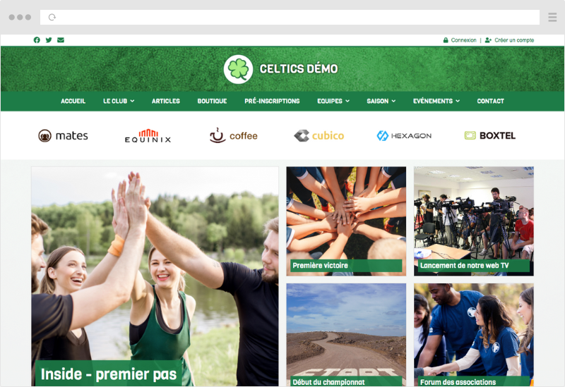 Thème Celtics - Logiciel gestion sportive pour club de sport